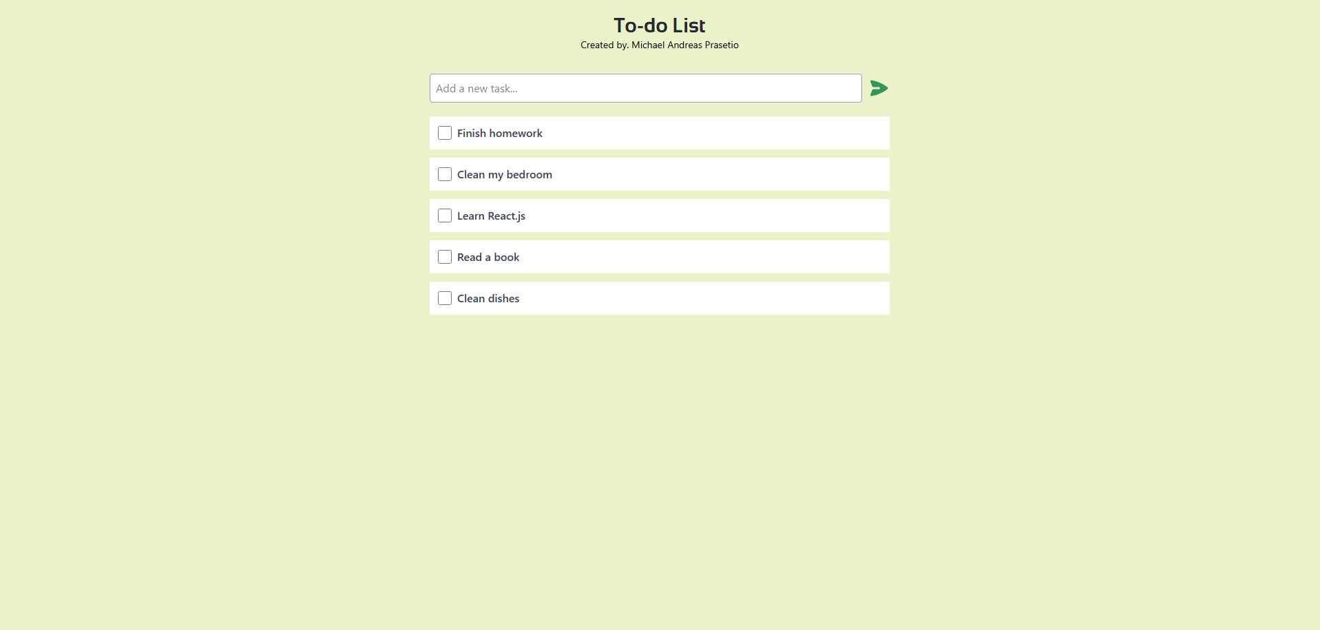Todo list app (React.js)